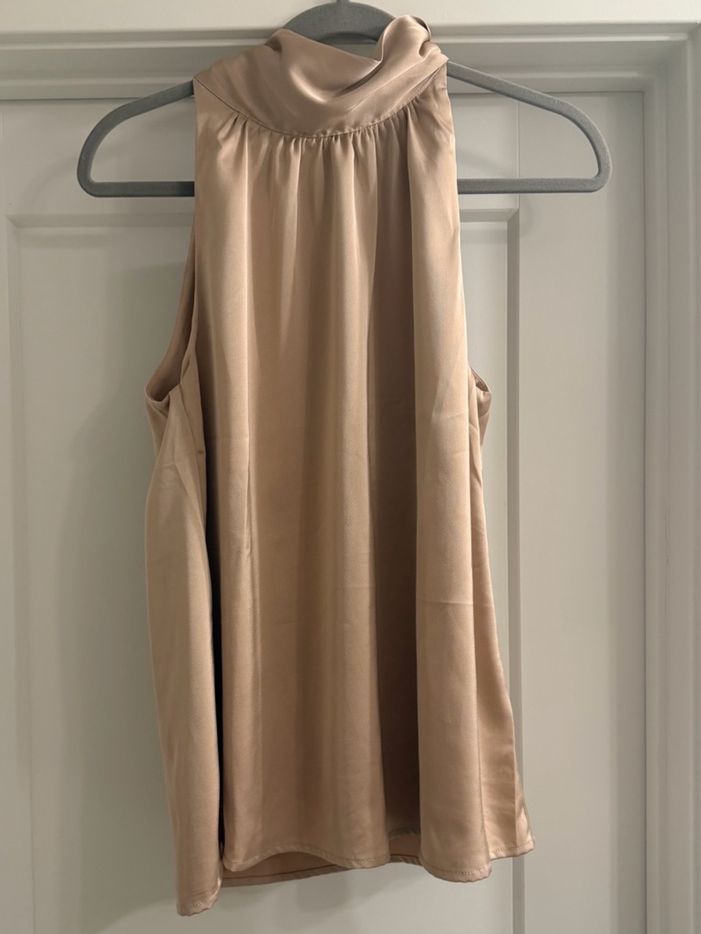 Satin Tie Neck Sleeveless Blouse